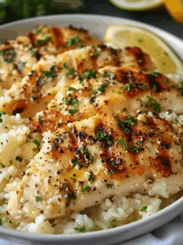 Chicken Scampi with Garlic Parmesan Rice