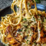 Creamy Cajun Chicken Linguine with Garlic Mozzarella Sauce