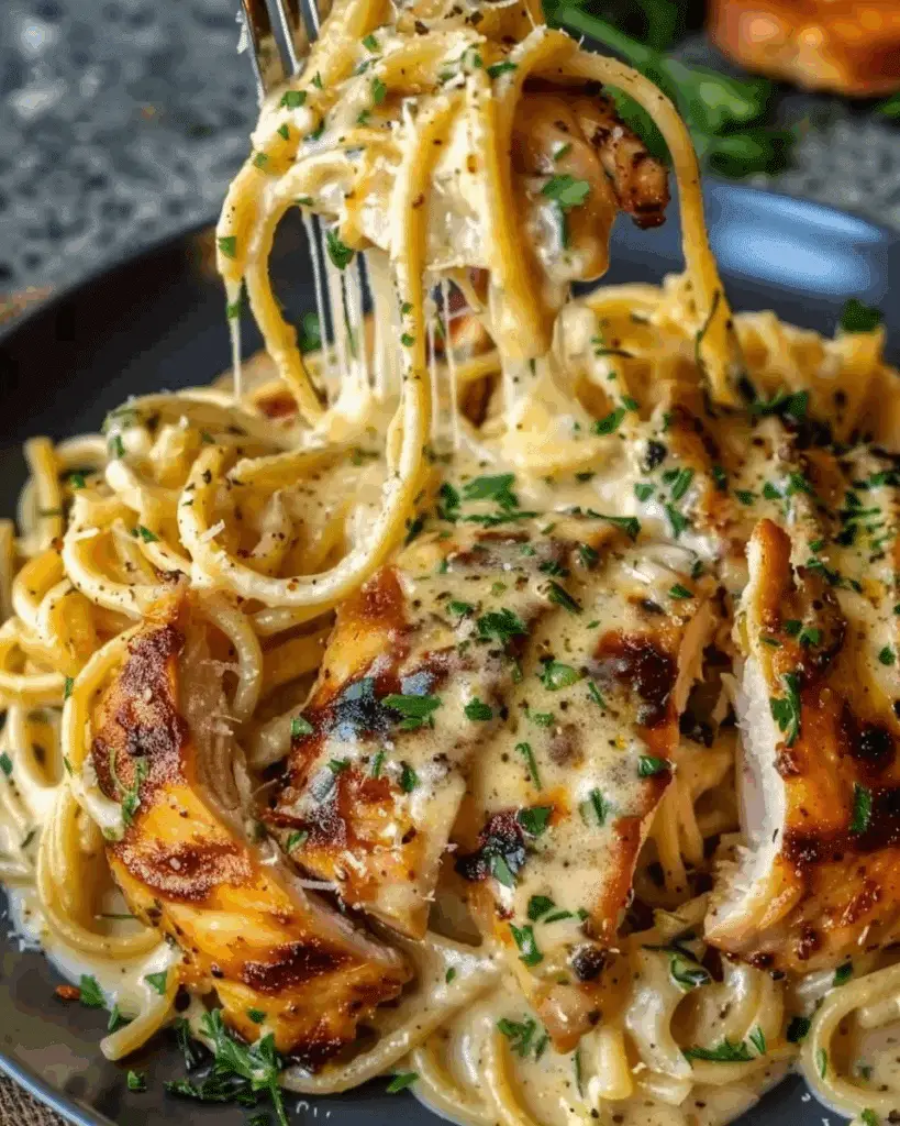 Creamy Cajun Chicken Linguine with Garlic Mozzarella Sauce