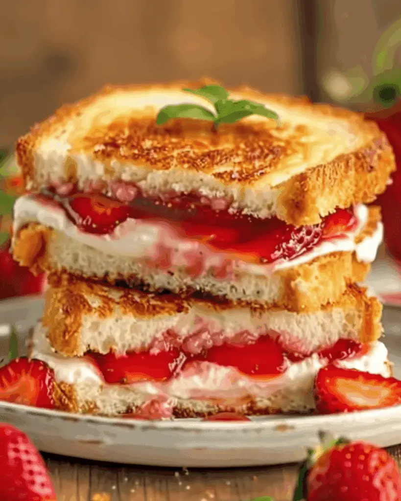 Fried Strawberry Cheesecake Sandwiches