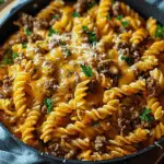 One-Pot Beef and Cheddar Ranch Pasta