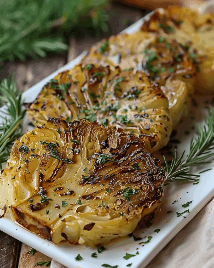 Oven Roasted Garlic Cabbage Steaks