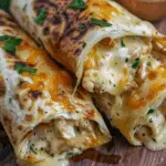 Delicious Cheesy Garlic Chicken Wraps