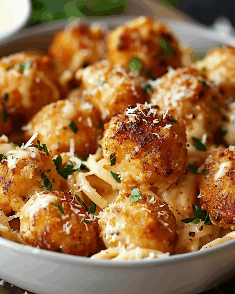 Garlic Butter Chicken Bites with Creamy Parmesan Pasta