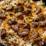 Garlic Butter Beef & Rice Skillet Magic!