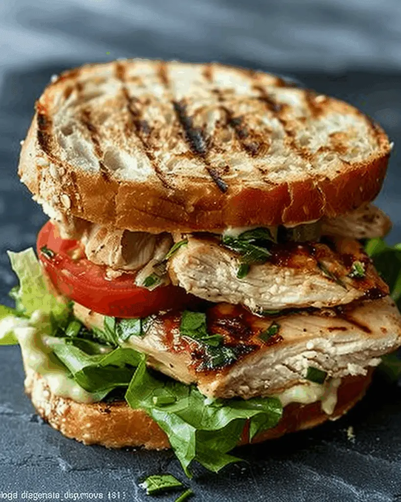 Garlic Butter Lettuce, Tomato & Grilled Chicken Sandwich