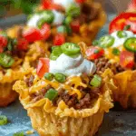 Mini Taco Cupcakes with Zesty Ground Beef and Cheese