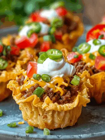 Mini Taco Cupcakes with Zesty Ground Beef and Cheese