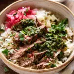 Skirt Steak Rice Bowls with Chimichurri Sauce