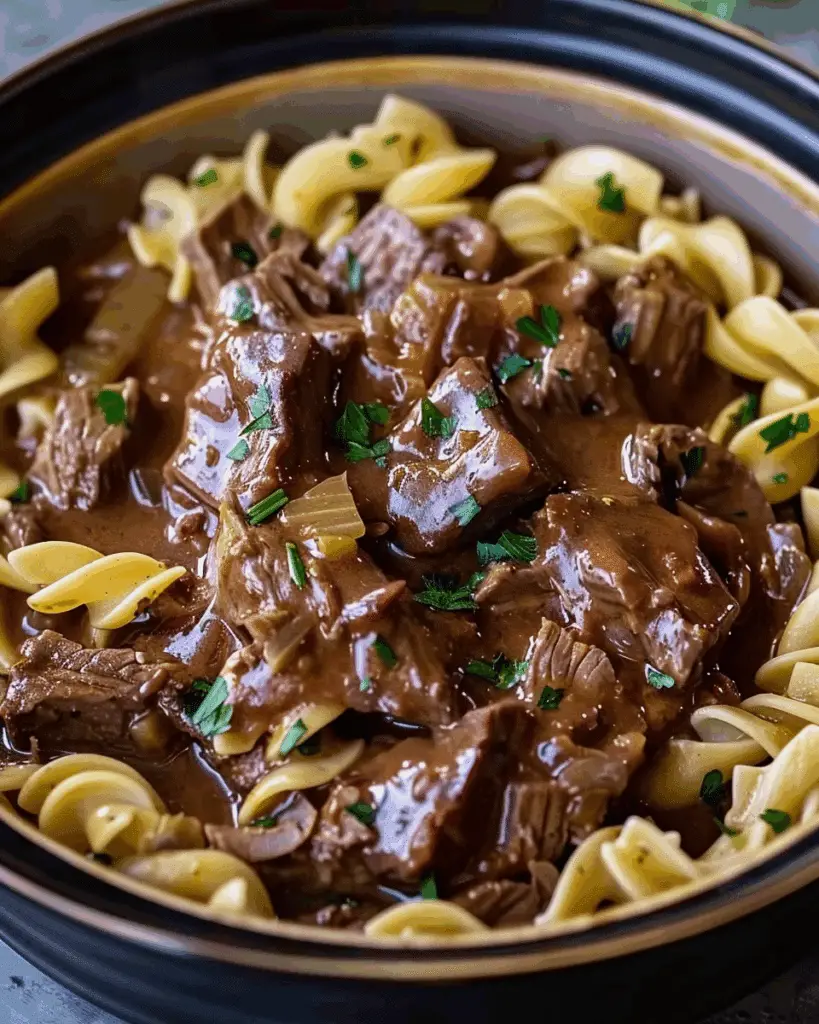 Slow Cooker Beef and Noodles