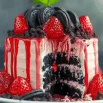 Strawberry Cake with Oreo Crumble & Cookies 'n Cream Icing