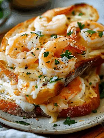Ultimate Shrimp and Cheese Toast with Garlic Bread