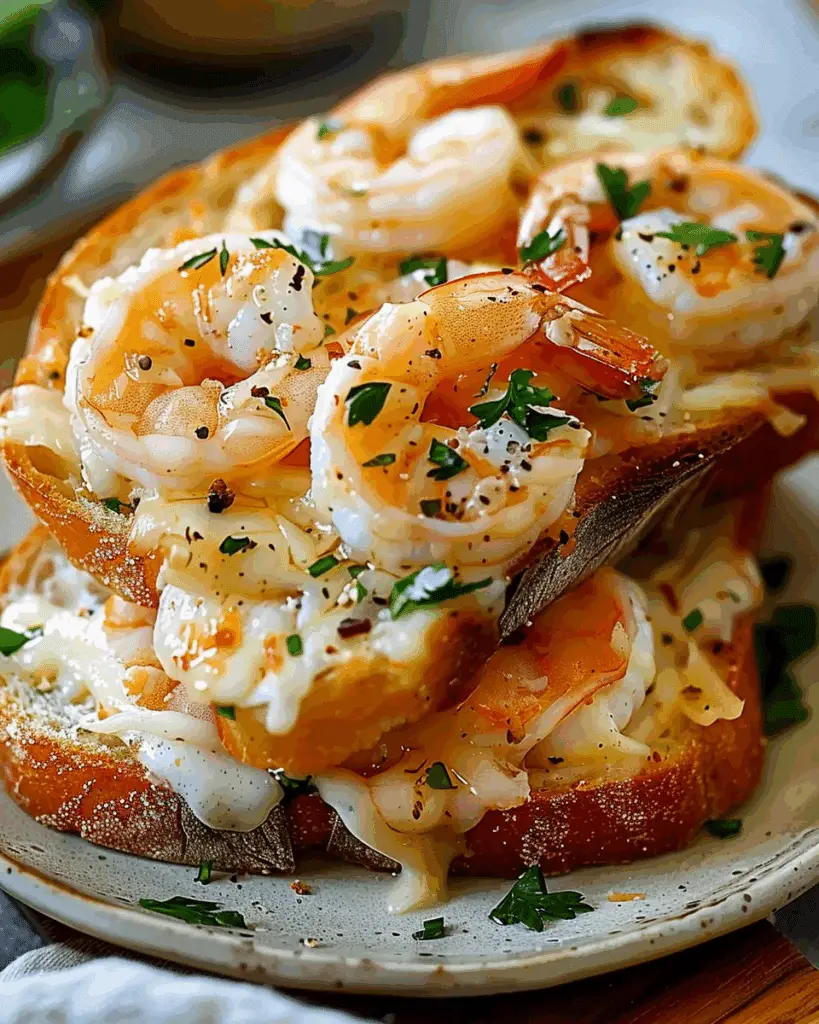 Ultimate Shrimp and Cheese Toast with Garlic Bread