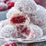 Raspberry-Filled Almond Snowball Cookies 6 Raspberry-Filled Almond Snowball Cookies