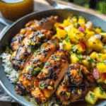 Lemon Ginger Chicken with Pineapple Mango Salsa
