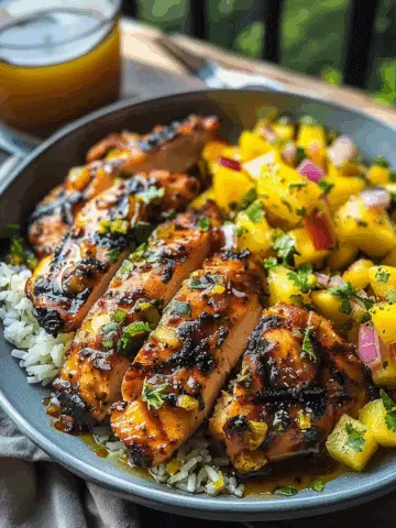 Lemon Ginger Chicken with Pineapple Mango Salsa