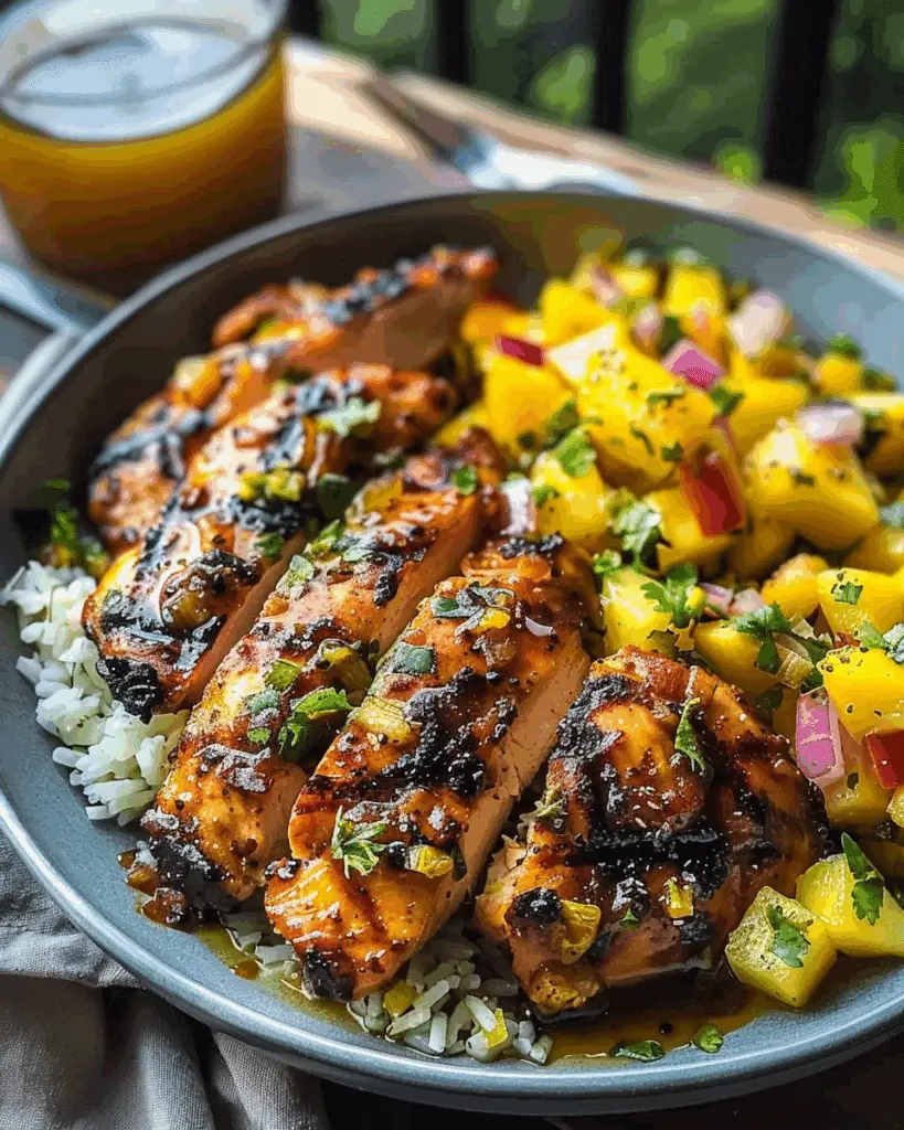 Lemon Ginger Chicken with Pineapple Mango Salsa