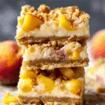 Peach Cobbler Cheesecake Bars