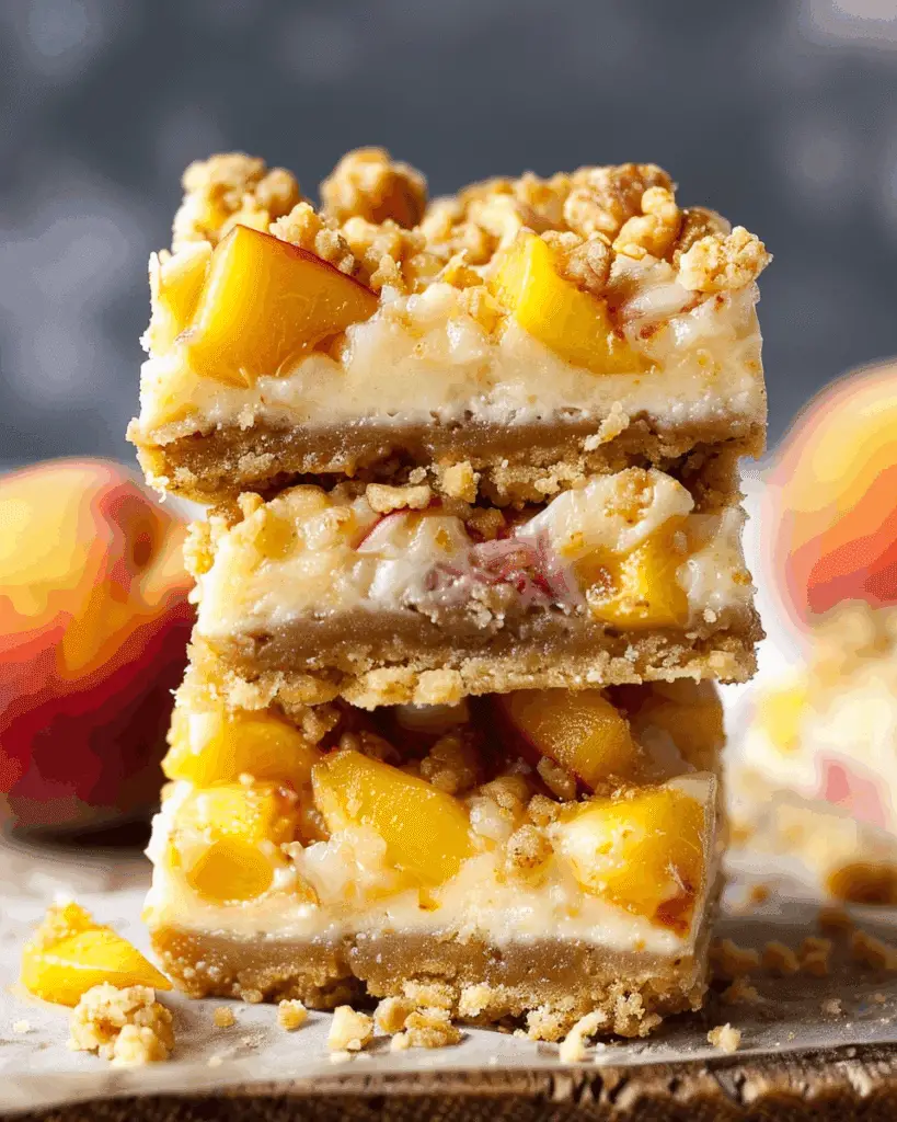 Peach Cobbler Cheesecake Bars