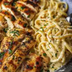 Garlic Butter Chicken with Velvety Parmesan Linguine
