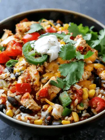 One Pot Chicken Burrito Bowl