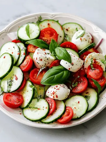 Fresh Cucumber Caprese Salad