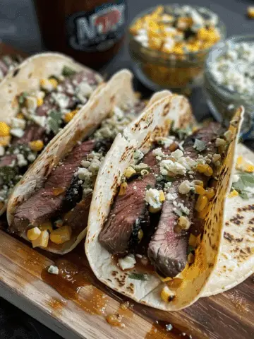 Grilled Steak Elote Tacos