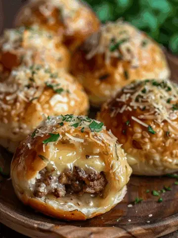 IRRESISTIBLE GARLIC PARMESAN CHEESEBURGER BOMBS