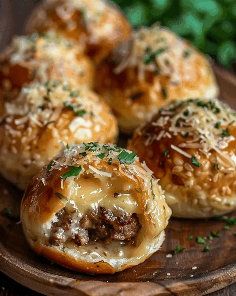 IRRESISTIBLE GARLIC PARMESAN CHEESEBURGER BOMBS