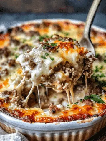 Low Carb Philly Cheesesteak Casserole