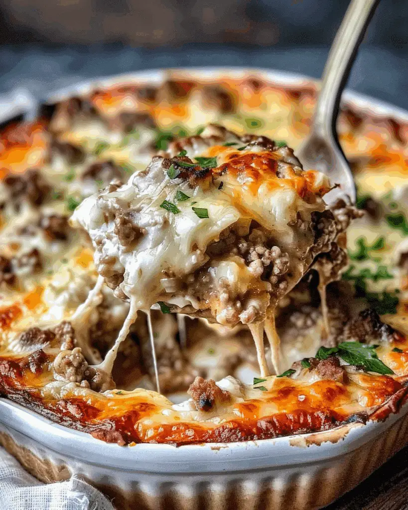 Low Carb Philly Cheesesteak Casserole