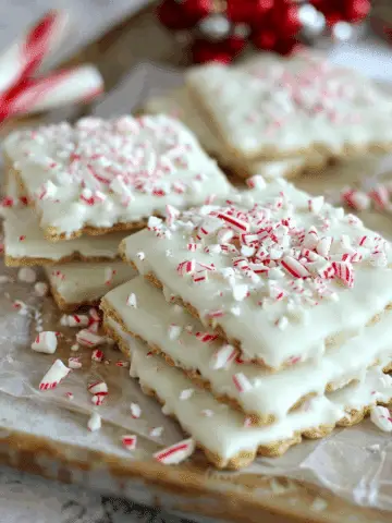 Peppermint Crunch White Chocolate Covered Graham Crackers