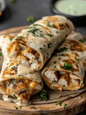Cheesy Chicken Garlic Wraps