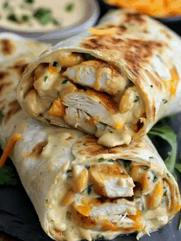 Cheesy Chicken Garlic Wraps
