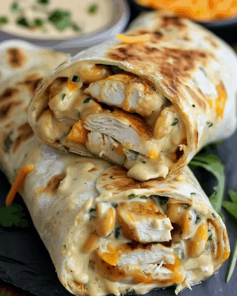 Cheesy Chicken Garlic Wraps