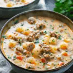 Creamy Parmesan Italian Sausage Ditalini Soup