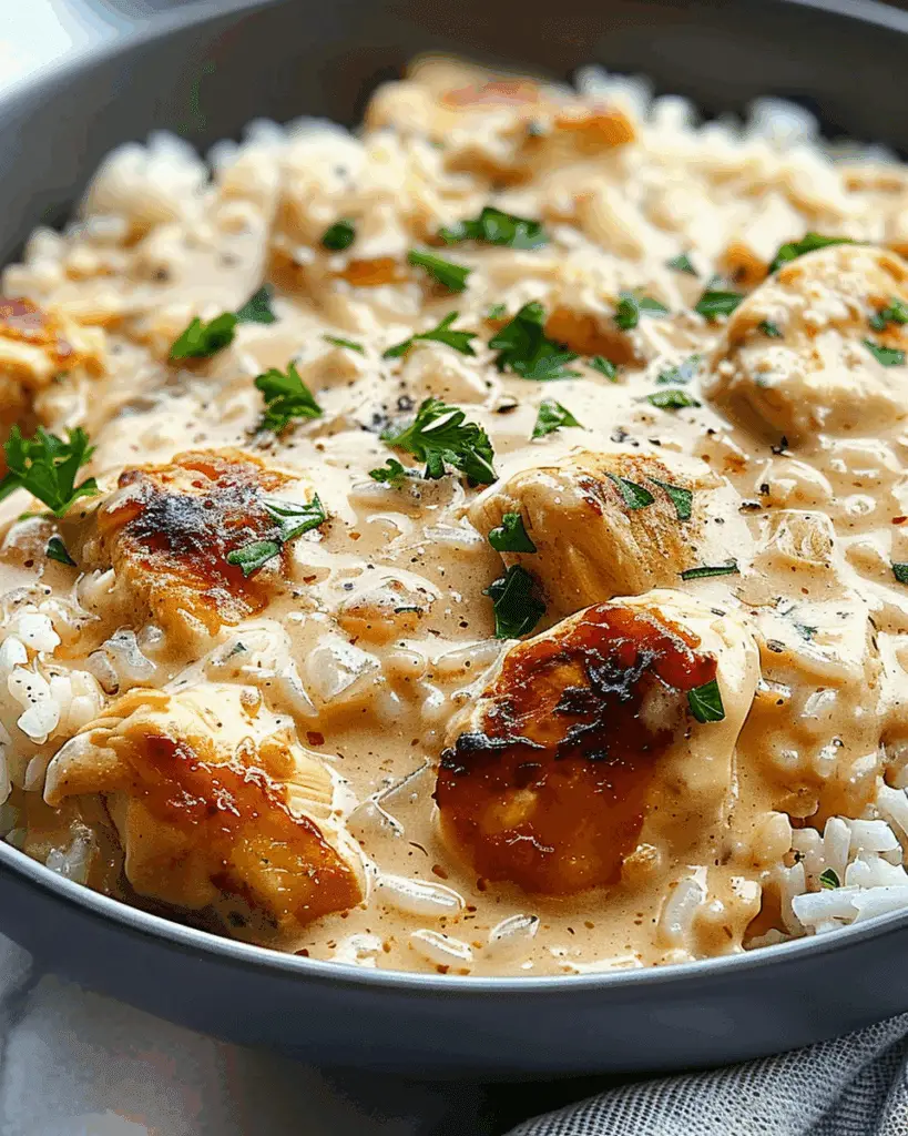Creamy Smothered Chicken and Rice