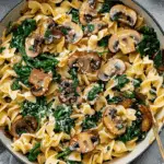 Parmesan Spinach Mushroom Pasta Skillet