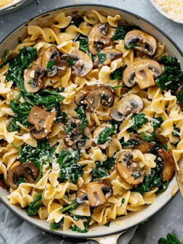 Parmesan Spinach Mushroom Pasta Skillet