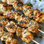 Ranch Garlic Parmesan Chicken Skewers