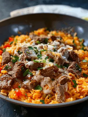 Steak Queso Rice