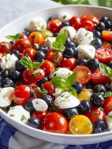 Blueberry Cherry Tomato Caprese Salad