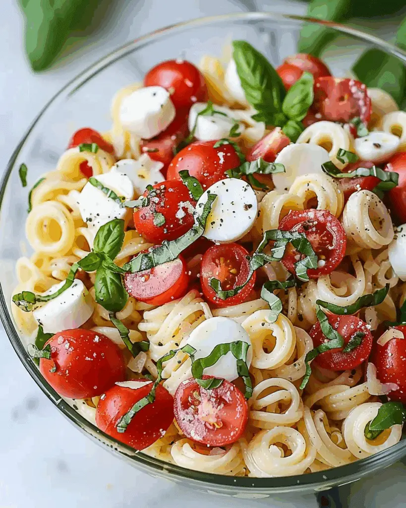 Creamy Caprese Pasta Salad