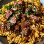 One‑Pot Creamy Spicy Garlic Butter Steak Pasta