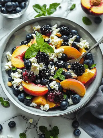 Blueberry Peach Feta Salad