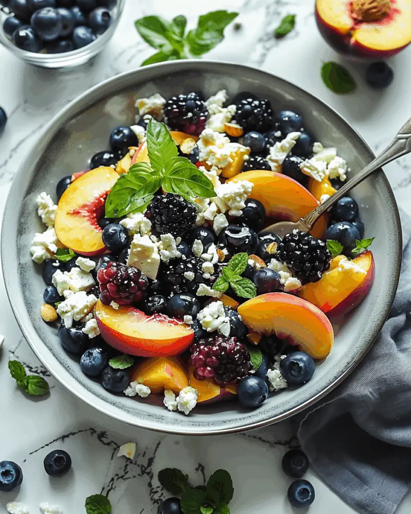 Blueberry Peach Feta Salad