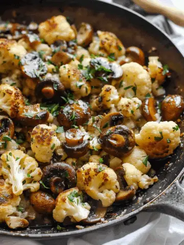 Garlic Mushrooms Cauliflower Skillet