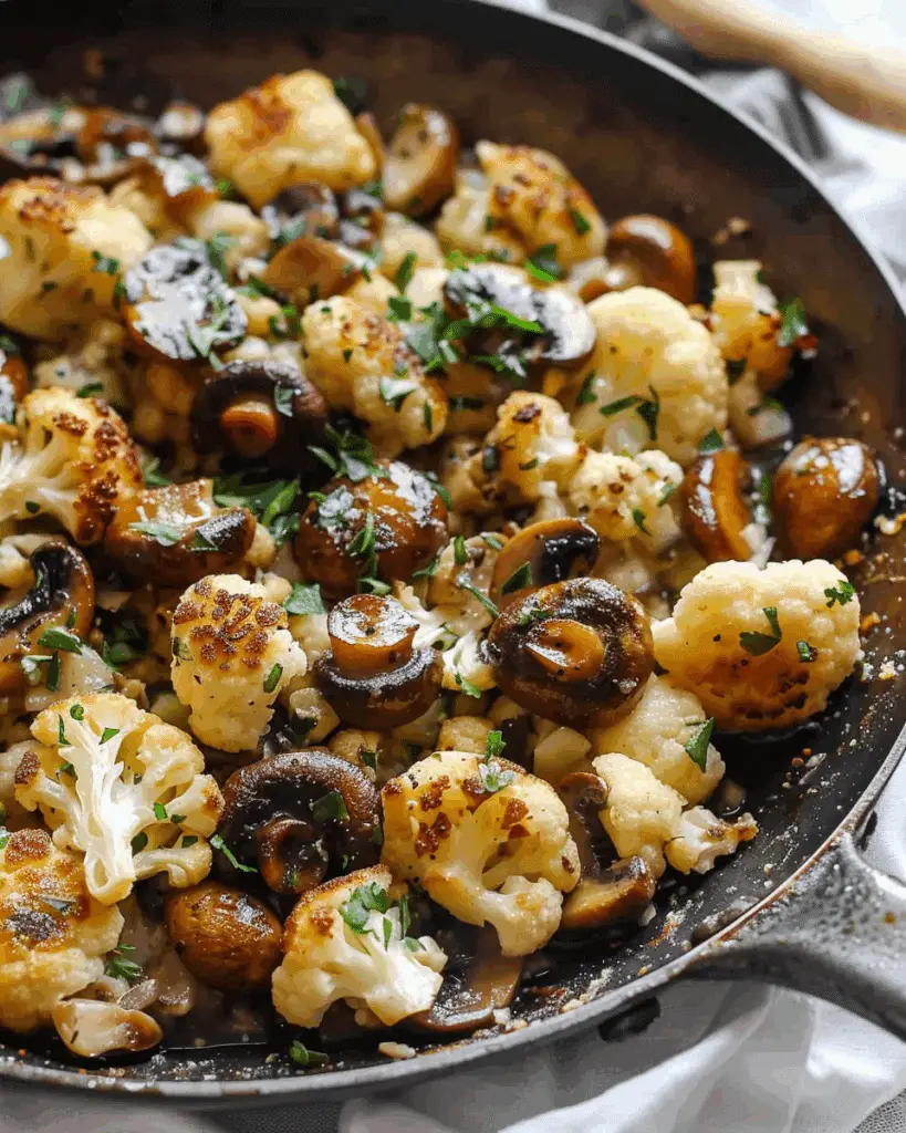Garlic Mushrooms Cauliflower Skillet
