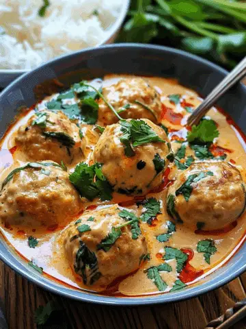 Thai Chicken Meatballs in Coconut Curry