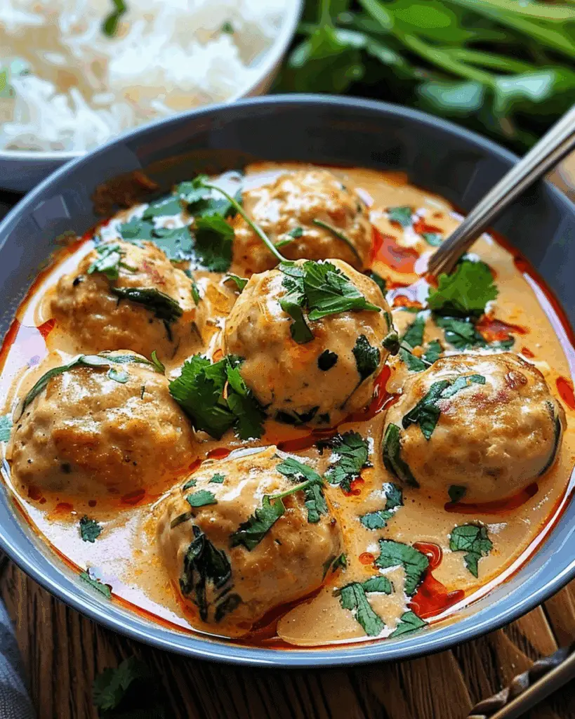 Thai Chicken Meatballs in Coconut Curry